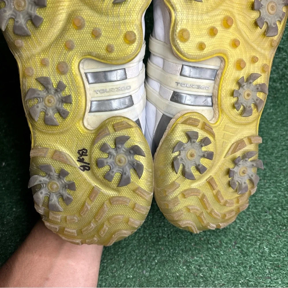 Adidas Tour 360 22 Men’s Size 12 Softspike Golf Shoes White‎ Gray Leather GV7245